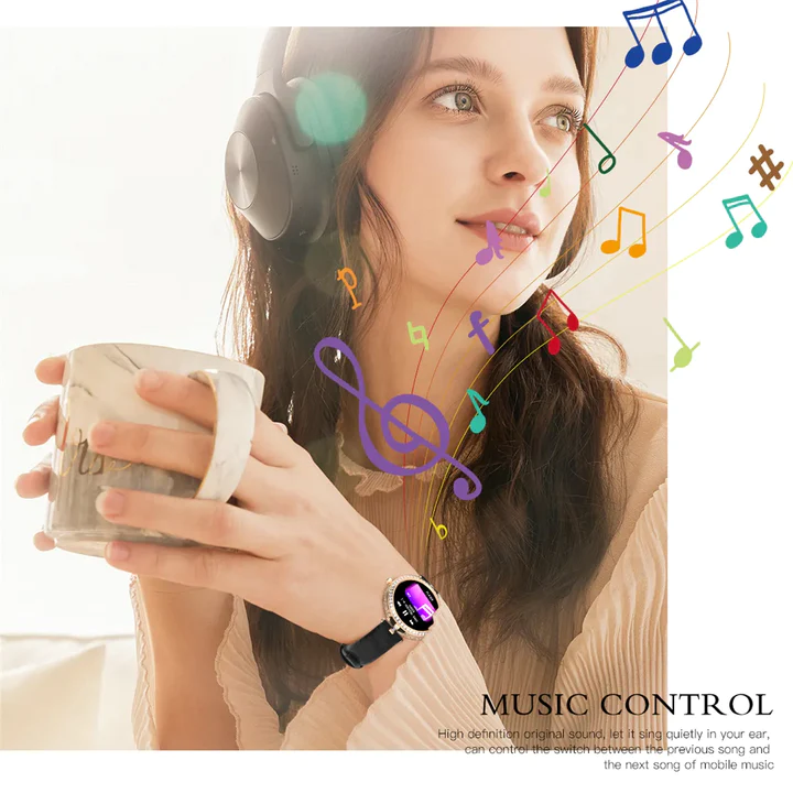 SHINNY RHINESTONE DIAL CALL ANSWER CALL SMARTWATCH